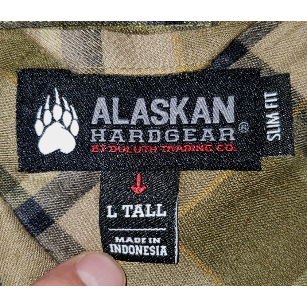 Duluth Trading Alaskan Hardgear PAIR Shirts Mens Large Tall Slim Fit Poly Wool - Picture 2 of 14